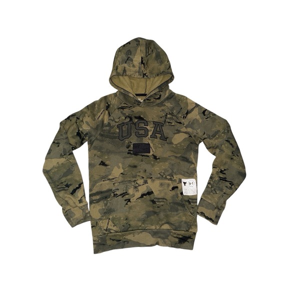 Under Armour Hoodie Boys Youth X- Large‎ Camo Project Rock Blood Sweat Respect - Picture 1 of 7